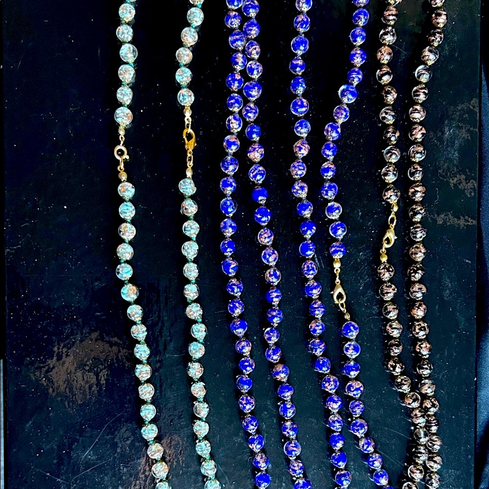 Morano Glass Set of Necklaces-Elegant Beaded Necklace Set